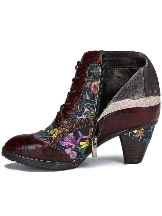 Botas Retro de Cuero con Cierre Lateral y Tacón Alto - Image 13
