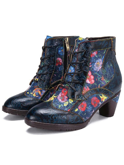 Botas Retro de Cuero con Cierre Lateral y Tacón Alto - Image 14