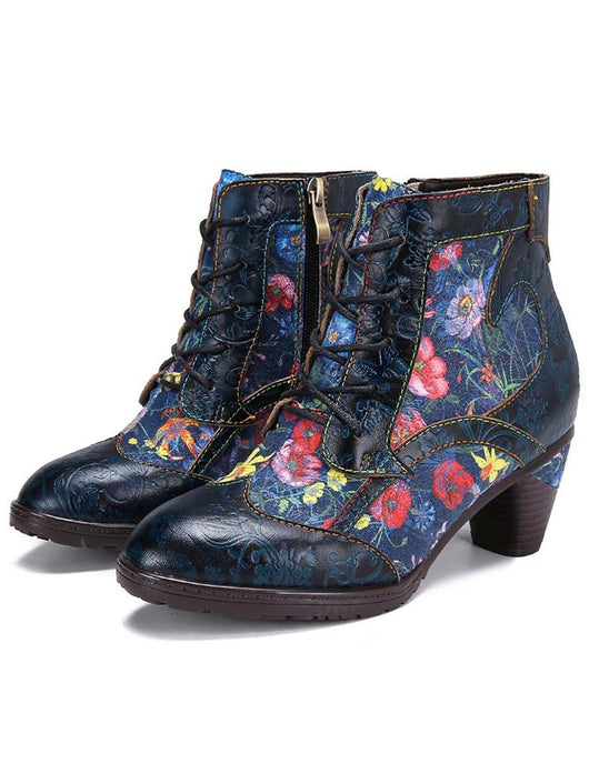 Botas Retro de Cuero con Cierre Lateral y Tacón Alto - Image 14