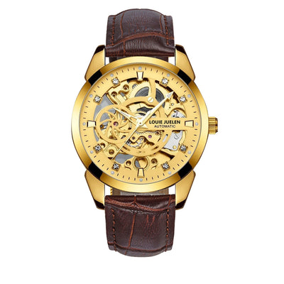 Reloj Mecánico para Hombre con Correa de Cuero y Diseño Hueco Resistente al Agua - Image 4