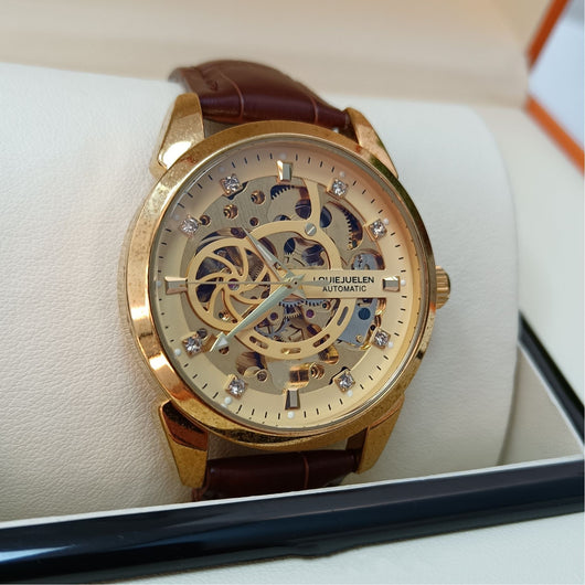 Reloj Mecánico para Hombre con Correa de Cuero y Diseño Hueco Resistente al Agua - Image 6
