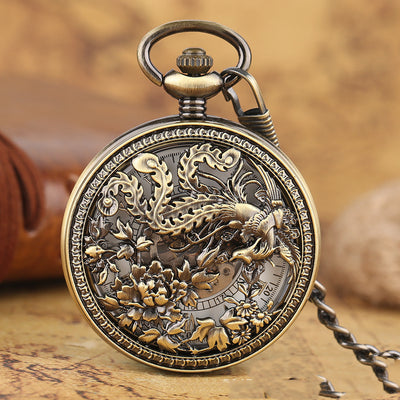 Reloj de Bolsillo Automático Mecánico con Patrón Fénix Calado - Image 4