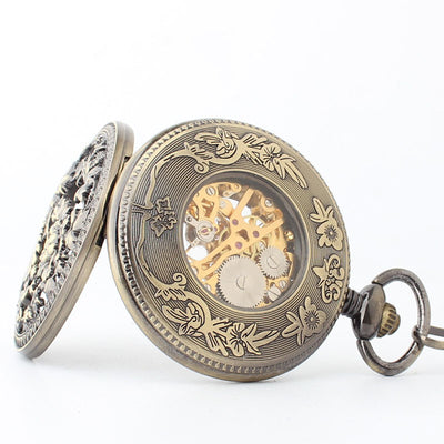 Reloj de Bolsillo Automático Mecánico con Patrón Fénix Calado - Image 7