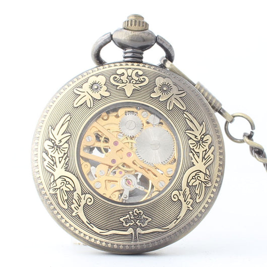 Reloj de Bolsillo Automático Mecánico con Patrón Fénix Calado - Image 10