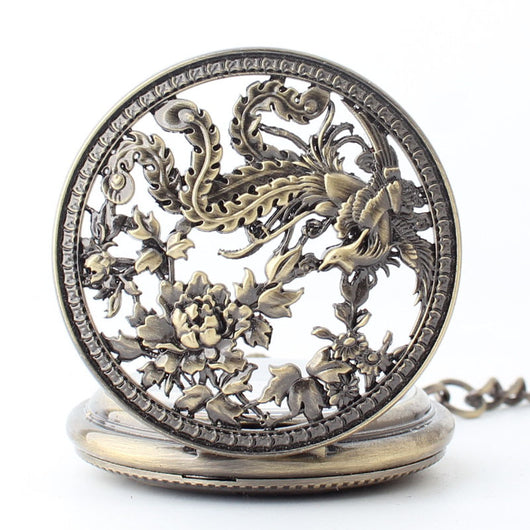 Reloj de Bolsillo Automático Mecánico con Patrón Fénix Calado - Image 11