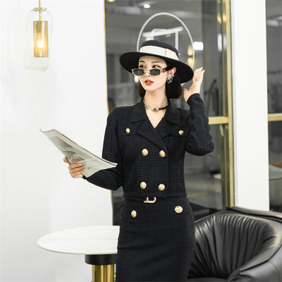 Conjunto de Falda y Blazer Ejecutivo con Hebilla Dorada Letra B - Image 40