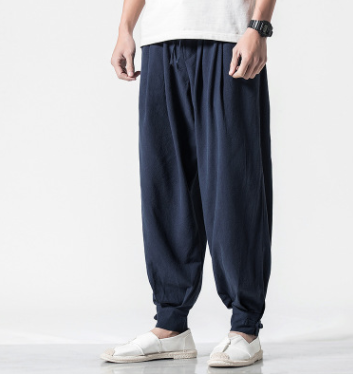 Pantalones Harem de Algodón y Lino Estilo Asiático - Cómodos y Versátiles - Image 4