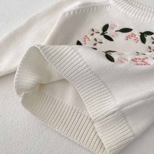 Suéter Tejido para Niña con Bordado Floral - Image 19