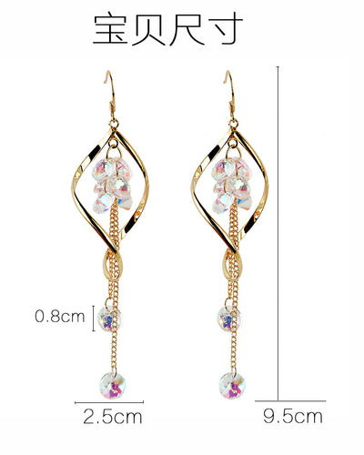 Aretes de Cristal Ondulado Largo - Image 9