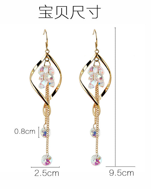 Aretes de Cristal Ondulado Largo - Image 9