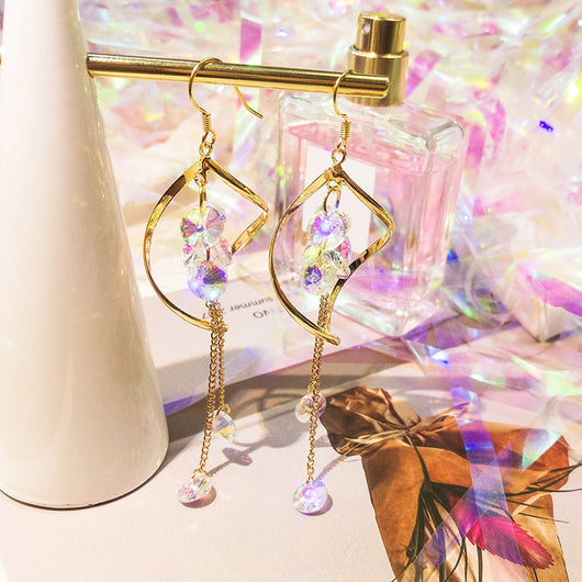 Aretes de Cristal Ondulado Largo - Image 13