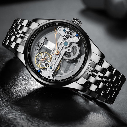 Reloj Mecánico Automático Hueco para Hombre con Banda de Silicona - Image 26