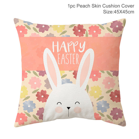 Funda de Almohada Pascual con Foto de Conejo y Bandera Decorativa - Image 21