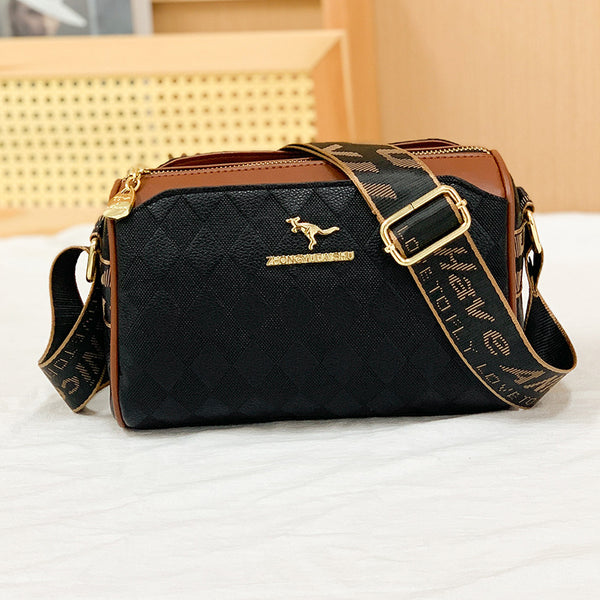 Bolsa Mensajera de Cuero con Detalles en Relieve - Elegancia Minimalista