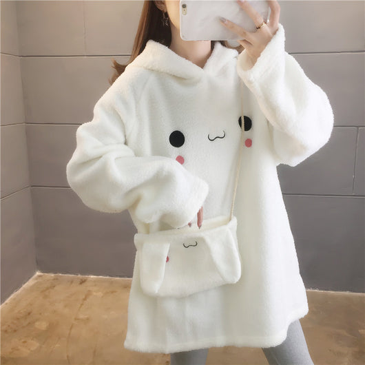 Suéter Hoodie de Lana Cordero con Orejas Largas Adorables - Image 10