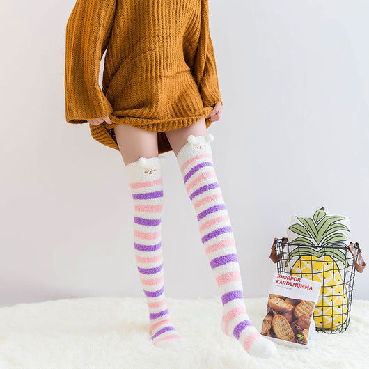 Calcetines Largos de Coral Fleece hasta la Rodilla - Talla Plus - Image 46