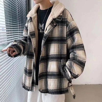 Abrigo Elegante de Cachemira a Cuadros para Hombre - Image 9