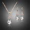 Conjunto de Collar y Aretes de Cristal Diamante para Mujer