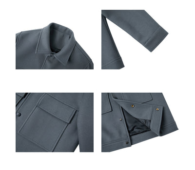 Abrigo de Lana Suelta con Solapa - Chaqueta Casual para Hombre - Image 9