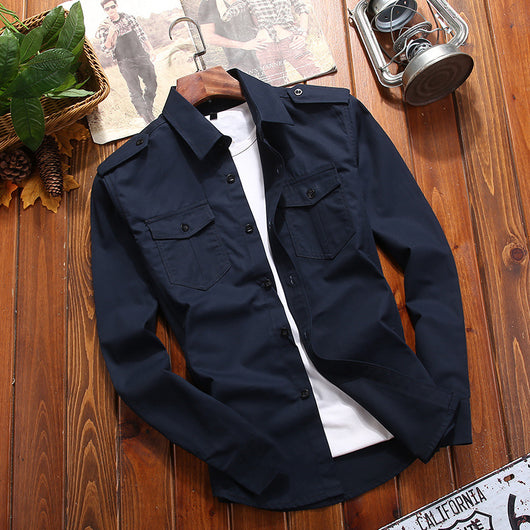 Camisa Casual de Algodón Puro Talla Grande para Hombre - Image 9