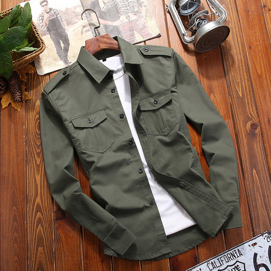 Camisa Casual de Algodón Puro Talla Grande para Hombre - Image 18