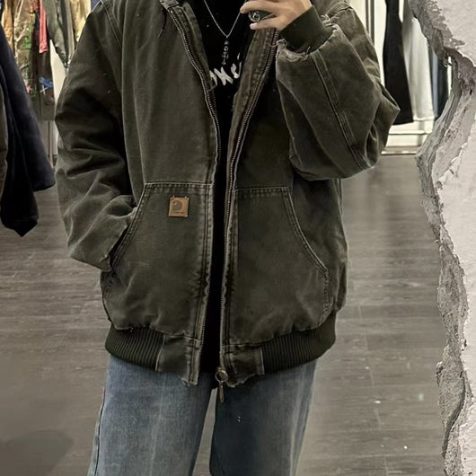 Chaqueta Hoodie con Cierre y Detalles Desgastados para Hombre - Image 24