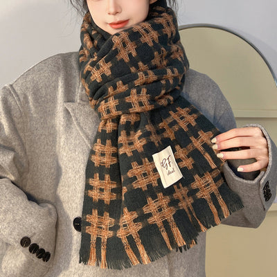 Bufanda Cuadros Estilo Coreano Invierno para Mujer - Image 8