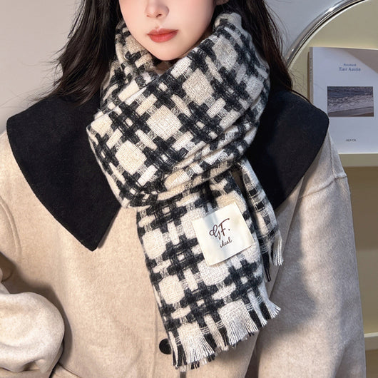 Bufanda Cuadros Estilo Coreano Invierno para Mujer - Image 9