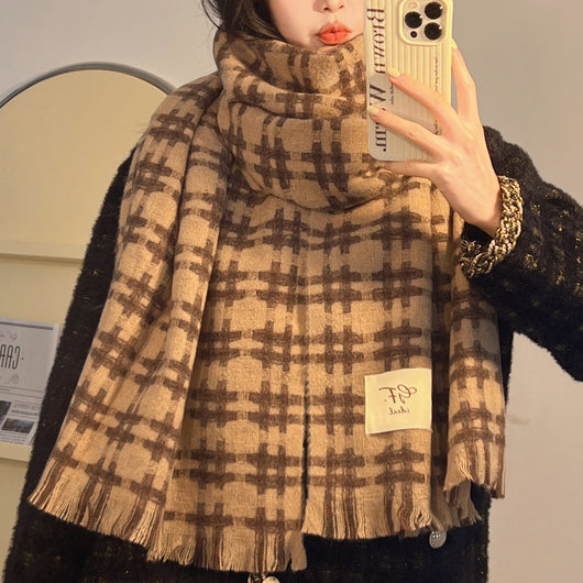 Bufanda Cuadros Estilo Coreano Invierno para Mujer - Image 10