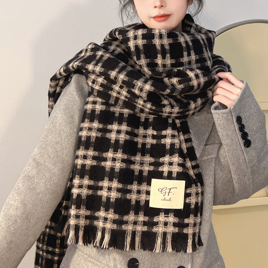 Bufanda Cuadros Estilo Coreano Invierno para Mujer - Image 11