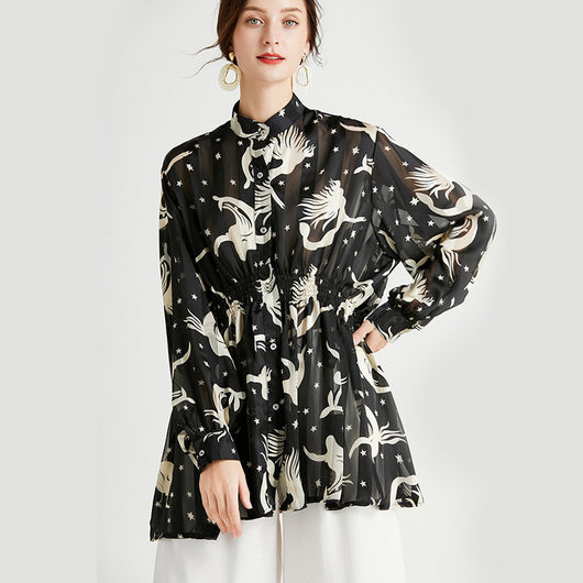 Blusa Satinada Estilo Occidental Reductora de Cintura para Mujer - Image 19
