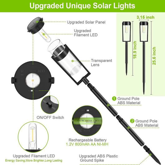 Lámpara Solar de Piso Exterior Resistente al Agua con Filamento de Tungsteno - Image 14