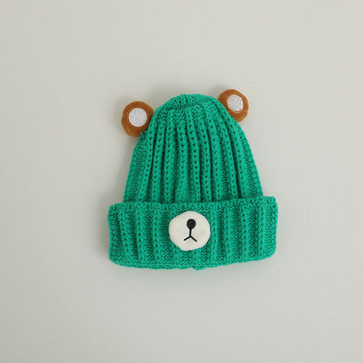 Gorro de Lana Tejido con Diseño de Osito en Colores Pastel - Image 35