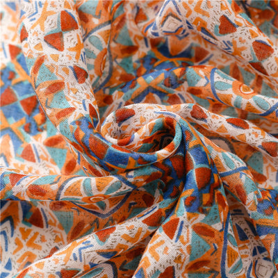 Pañuelo Étnico Retro de Algodón y Lino - Chal Ligero Protector Solar para Mujer - Image 14
