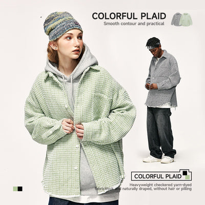 Abrigo Camisa Cuadros Otoño Invierno Oversize Borde Deshilachado - Image 11