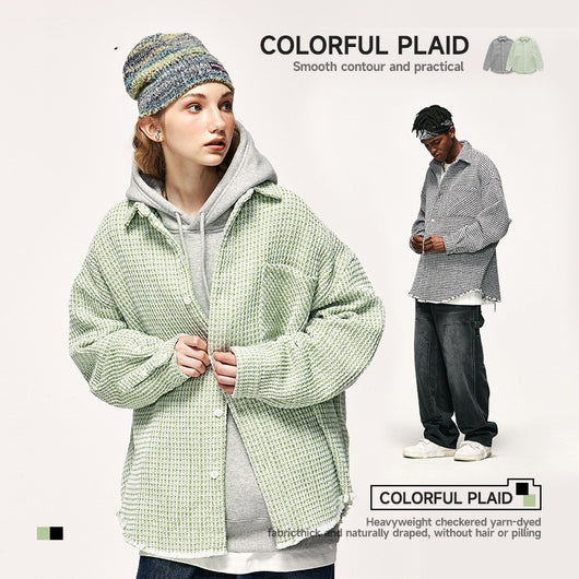 Abrigo Camisa Cuadros Otoño Invierno Oversize Borde Deshilachado - Image 11
