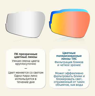 Gafas de Ciclismo Polarizadas con Cambio de Color Protección Contra Viento y Arena - Image 11