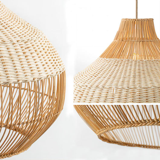 Lámpara Colgante Tejida en Ratán - Diseño Artesanal Japonés para Dormitorio y Comedor - Image 10