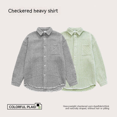 Abrigo Camisa Cuadros Otoño Invierno Oversize Borde Deshilachado - Image 18