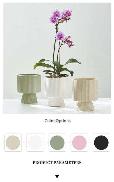 Maceta de Cerámica Nórdica con Diseño de Rayas Creativas - Image 15