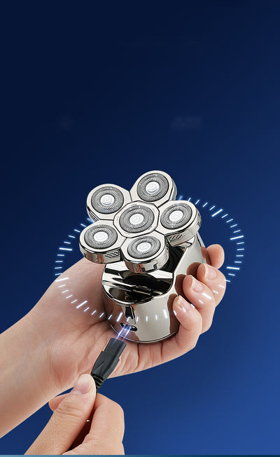 Afeitadora Eléctrica 6 en 1 para Hombre con Trimmer de Cejas y 6 Cabezales - Image 21