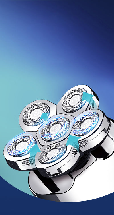 Afeitadora Eléctrica 6 en 1 para Hombre con Trimmer de Cejas y 6 Cabezales - Image 23