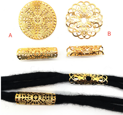20 Tubos Metálicos Dorados Ajustables para el Cabello - Image 3