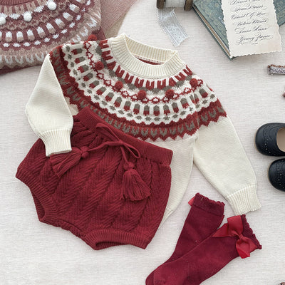 Suéter Navideño Infantil con Contraste de Colores y Diseño Jacquard - Image 11