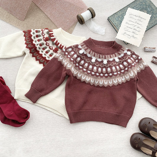 Suéter Navideño Infantil con Contraste de Colores y Diseño Jacquard - Image 12
