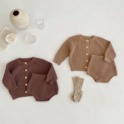 Conjunto de Abrigo Cardigan Dos Piezas en Algodón para Bebé - Image 8
