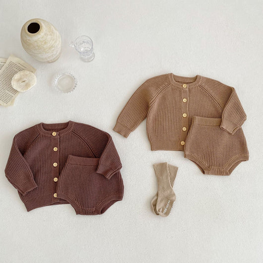 Conjunto de Abrigo Cardigan Dos Piezas en Algodón para Bebé - Image 8