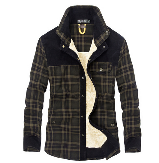 Camisa de Cuadros Térmica para Hombre - Algodón Cálido Manga Larga - Image 13