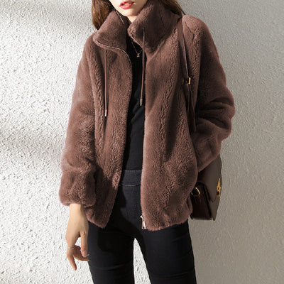 Cardigan Polar Reversible Cuello Alto Abrigo Mujer - Image 18