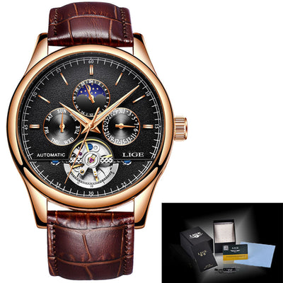 Reloj Automático de Hombre con Correa de Cuero Resistente al Agua - Image 5